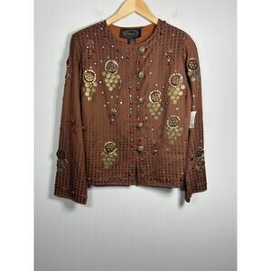 Alex Kim Boho Jeweled Jacket Size PS